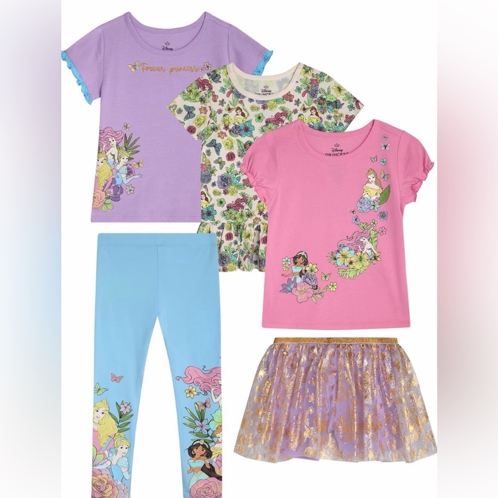 Disney Princess Purple and Floral Kids Set